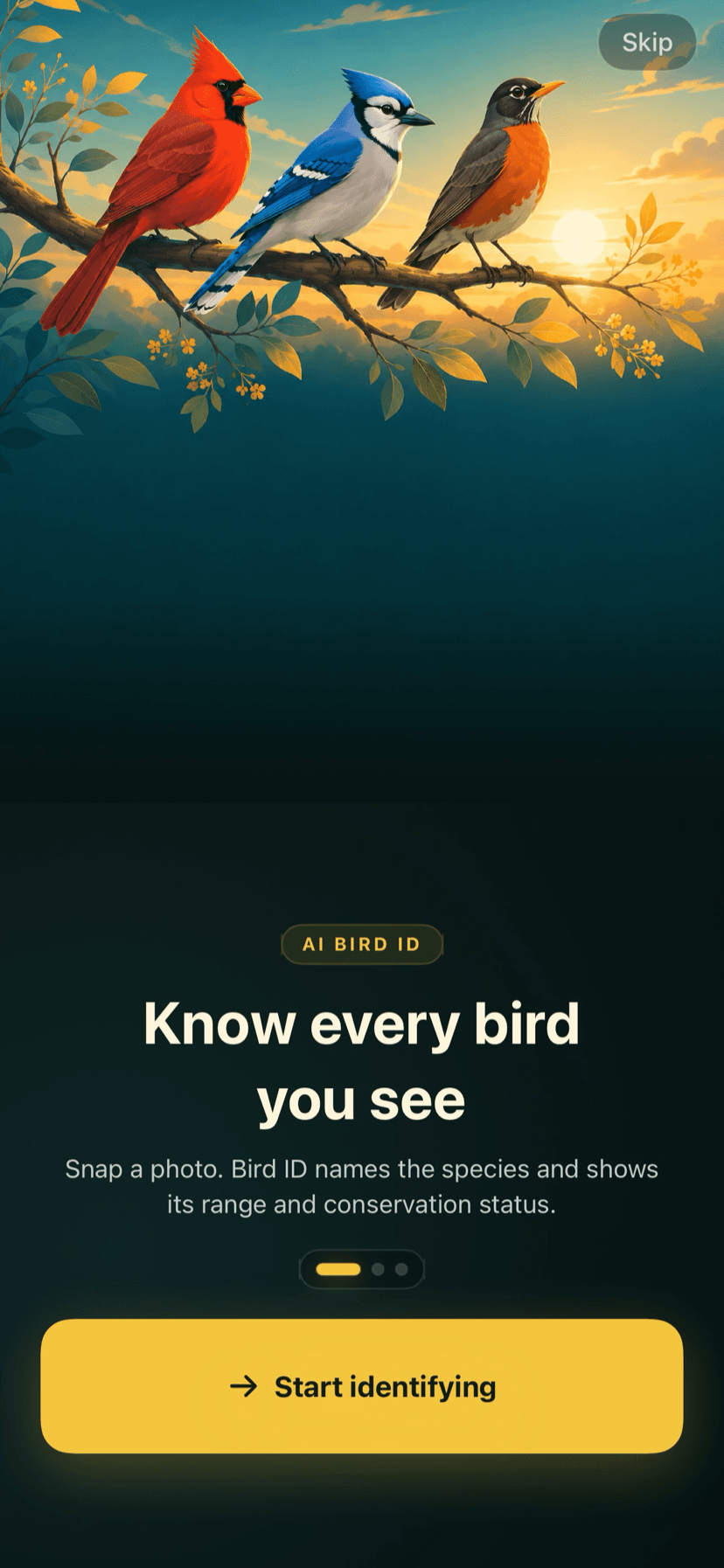 Bird ID — Birdwatching app screenshot