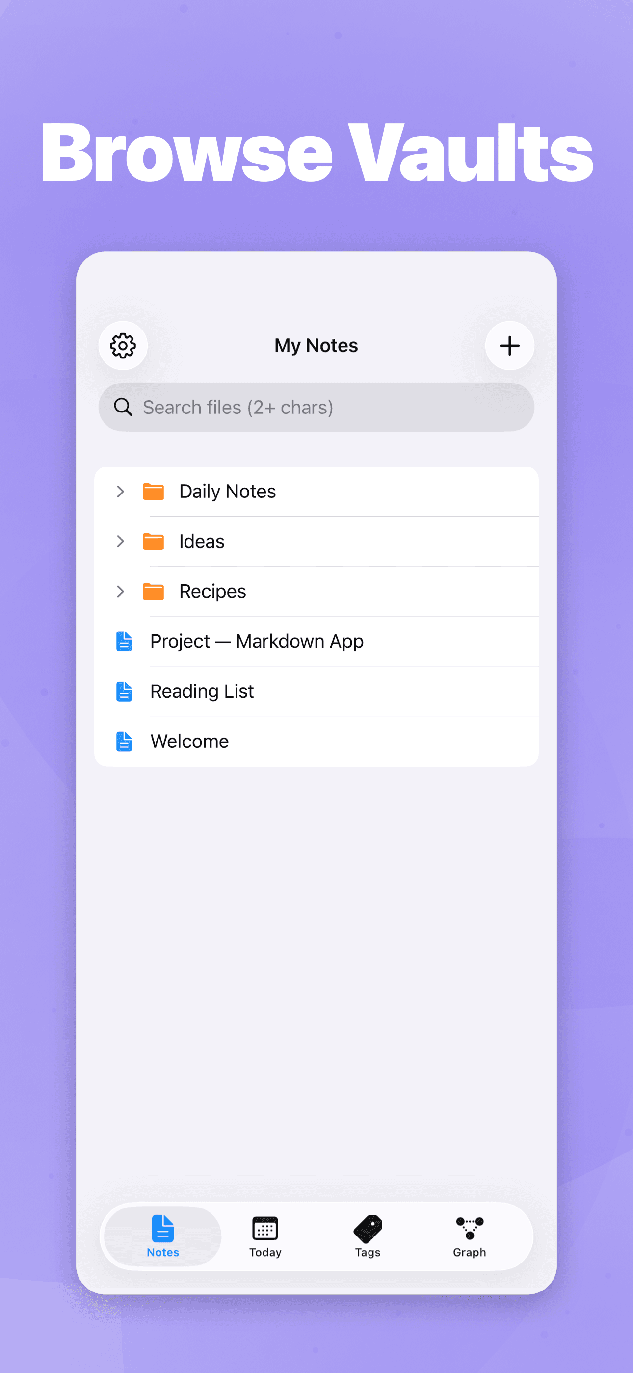 Vault sidebar navigation