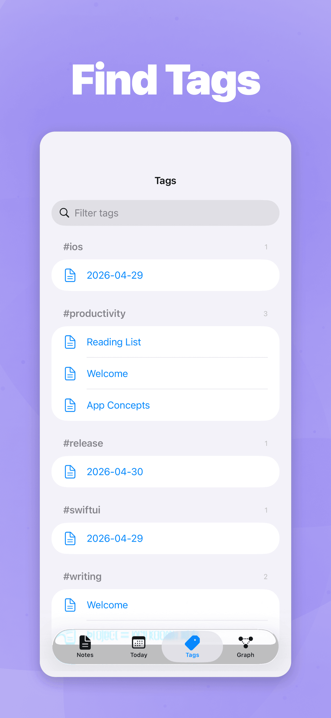 Tag-based organization