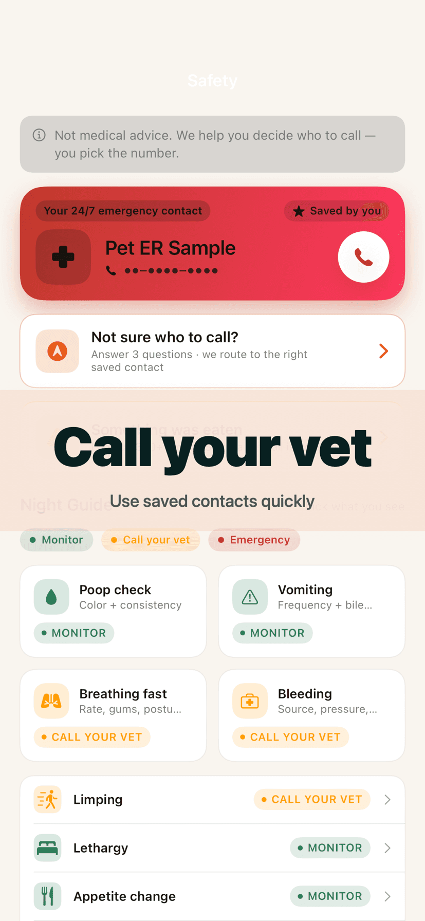 Pet Safety call routing