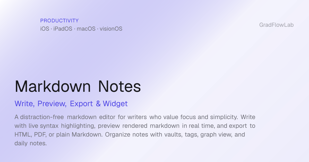 Markdown Notes — obsidian alternative no subscription